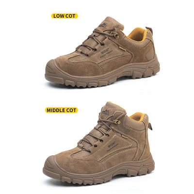 kupować Stalowe palce wygodne buty ochronne męskie Brązowe buty robocze z płytą Kevlar online manufacture