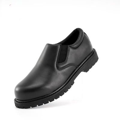 kupować Buty szefa kuchni Goodyear Welted Czarne skórzane pełnoziarniste buty odporne na poślizg online manufacture