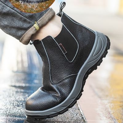 kupować Buty do pracy z podeszwą mięśniową z mikrofibry ze skóry i stalowego palca online manufacture