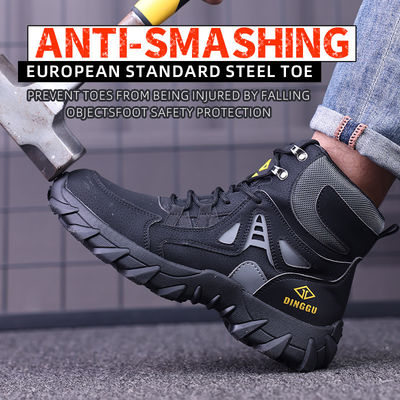 kupować Mikrofiber Skóra Latające buty bezpieczeństwa z dzianiną Kevlar Środkowa podeszwa Ocieplone buty bezpieczeństwa do palców Kauczuk buty robocze online manufacture