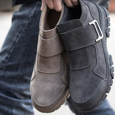 kupować Wygodne męskie buty spawalnicze ze skóry zamszowej z gumową podeszwą, filcowym guzikiem i kevlarem online manufacture