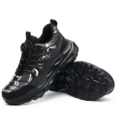 kupować Black BOA Rotating Button Work Shoes Flying Knit TPU Safety Shoes Kevlar Anti-stab EVA Sole Work Shoes online manufacture