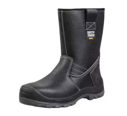 kupować OEM High Top Genuine Leather Work Shoes Steel Plate Safety Boots Genuine Leather Security Work Boots Pu Injection Sole online manufacture