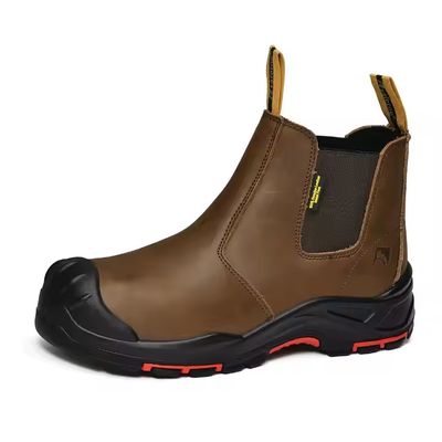 kupować OEM Brown Genuine Leather Work Shoes Insulation Safety Shoes Kevlar Safety Boots Security Work Booots Pu+rubber Sole online manufacture