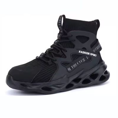 kupować OEM Black TPU+Flying Knit Safety Boots Security Work Boots Steel Toe Kevlar Safety Shoes EVA Sole Work Shoes online manufacture