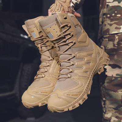 kupować High Top Microfiber Leather Tactical Boots Tactical Safety Shoes Military Boots Canves Tactical Boots Rubber Sole Hiking Boots online manufacture