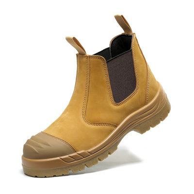 Stalowe buty Chelsea Buty bezpieczeństwa Brown Cow Split Buty skórzane dla mężczyzn