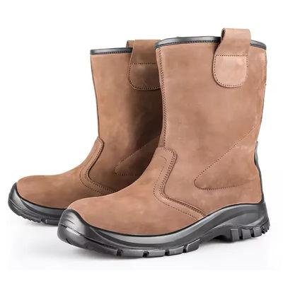 Brązowe buty Nubuck High Knee, wodoodporne, niepoślizgujące się buty odporne na olej