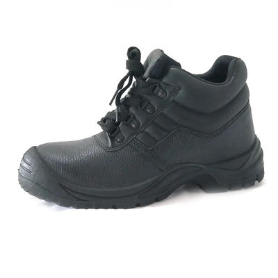 Czarne prawdziwe buty ze skóry z siecią z górnej części metalowej buty do pracy dla mężczyzn