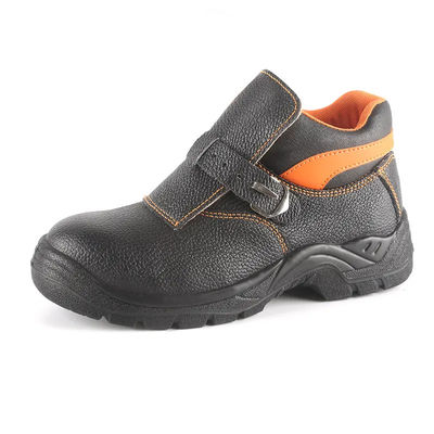 Stalowe buty ochronne bez sznurówki męskie buty do pracy z skóry trwałe