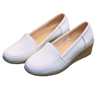 Plus Size Białe buty na obcasy wygodne buty szpitalne