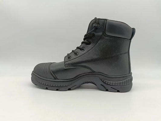 Oddychające skórzane buty przeciwpożarowe wodoodporne lekkie wygodne buty robocze czarne