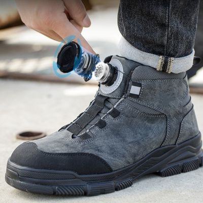 Buty bezpieczeństwa Kevlar z podeszwy środkowej do pracy bezpieczeństwa w czarnym mikrofibrze