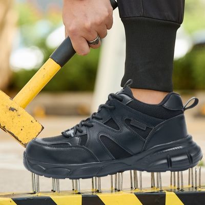 Bezpieczeństwo przemysłowe Flying Knit And Microfiber Work Shoes With Steel Toe For Unisex Workers
