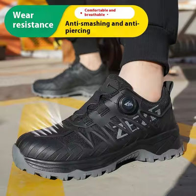 Buty bezpieczeństwa przemysłowego KPU+Flying Knit Work Shoes Gumowa podeszwa Kevlar Środkowa podeszwa Stalowa podeszwa przeciwbójna BOA Przyciski obrotowe Buty bezpieczeństwa