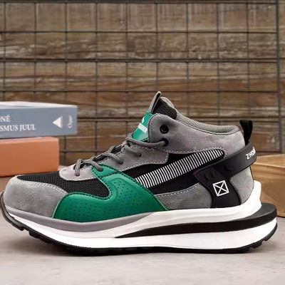 Średnio obcinane skóry wieprzowej + latające buty bezpieczeństwa z dzianinami buty bezpieczeństwa OEM buty pracy ze stali, palce Kevlar buty pracy z podeszwy średniej